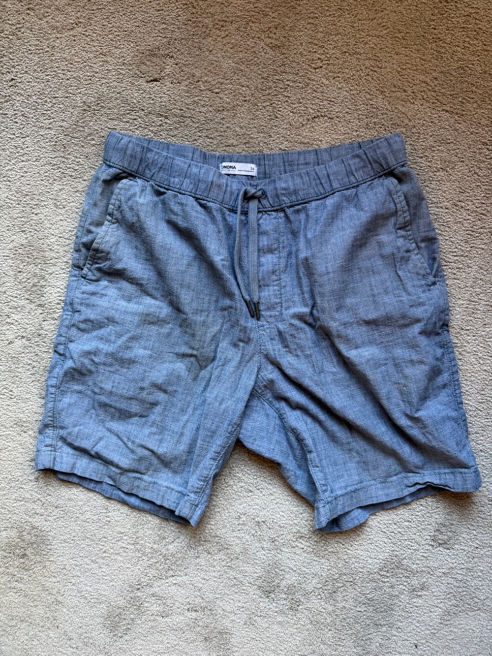 Blue Cotton Drawstring Men’s Shorts